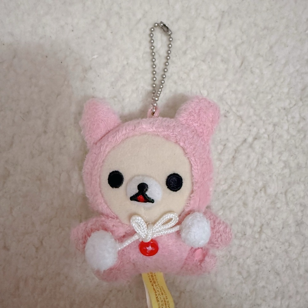 Korilakkuma Pink Bunny Rabbit Keychain Plush